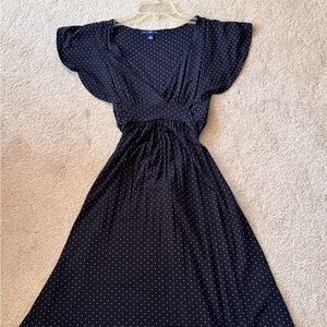 GAP Black and White Polka Dot Midi Dress